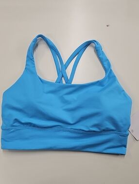 lululemon Energy Longline Bra Medium Support, Blue, Size 8 Or Small, B–D Cups